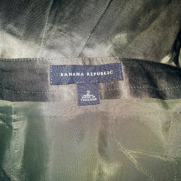 Banana Republic A Line Skirt Brown Women Lined Linen Blend Size 2 - Picture 12 of 12